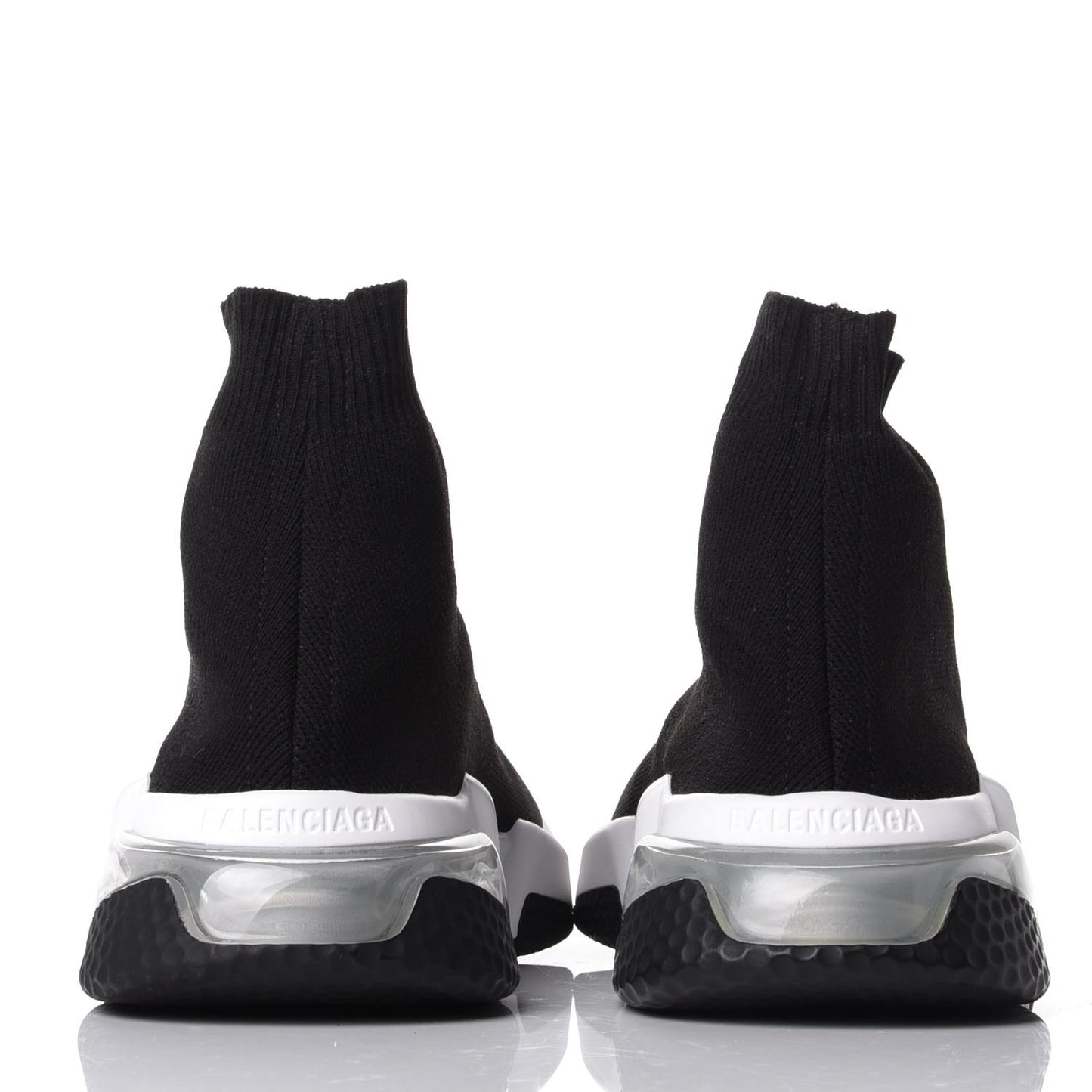 Neoprene Knit Womens Speed Clear Sole Sneakers 36 Black White