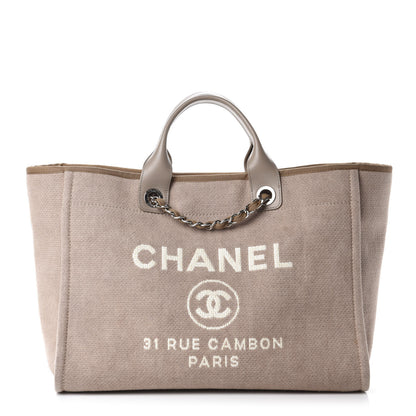 Chanel Canvas Medium Deauville Tote Ecru 1 of 11