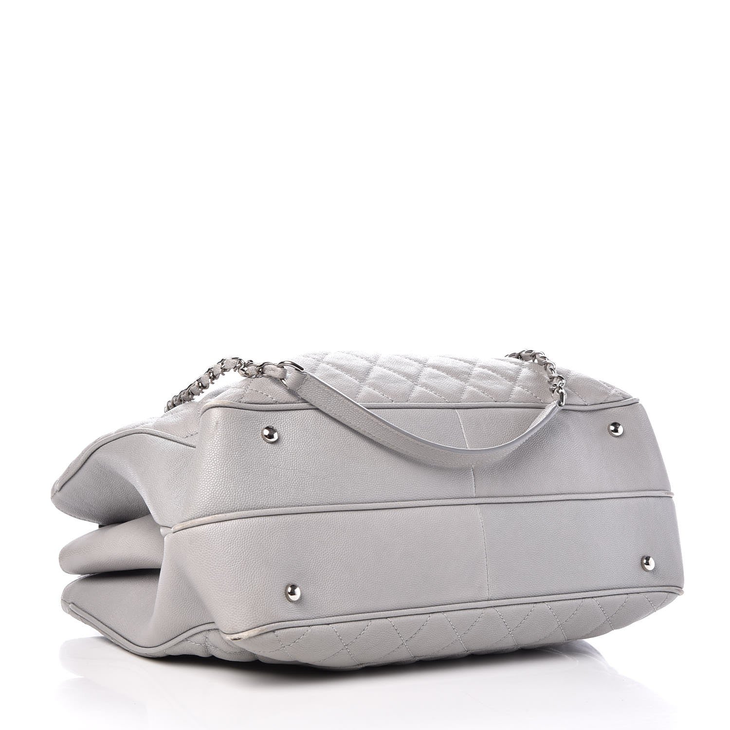 Chanel Caviar Quilted Top Handle Shopping Tote Grey 5 of 18
