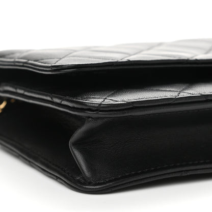 Chanel Lambskin Quilted Wallet On Chain WOC Black 9 of 12