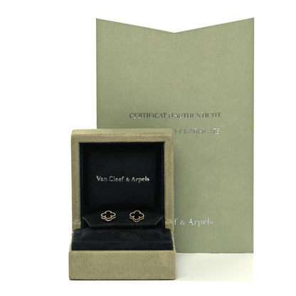 Van Cleef & Arpels 18K Yellow Gold Black Onyx Sweet Alhambra Earrings 4 of 4