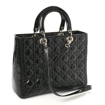 Christian Dior Patent Cannage Large Lady Dior Black 3 of 13