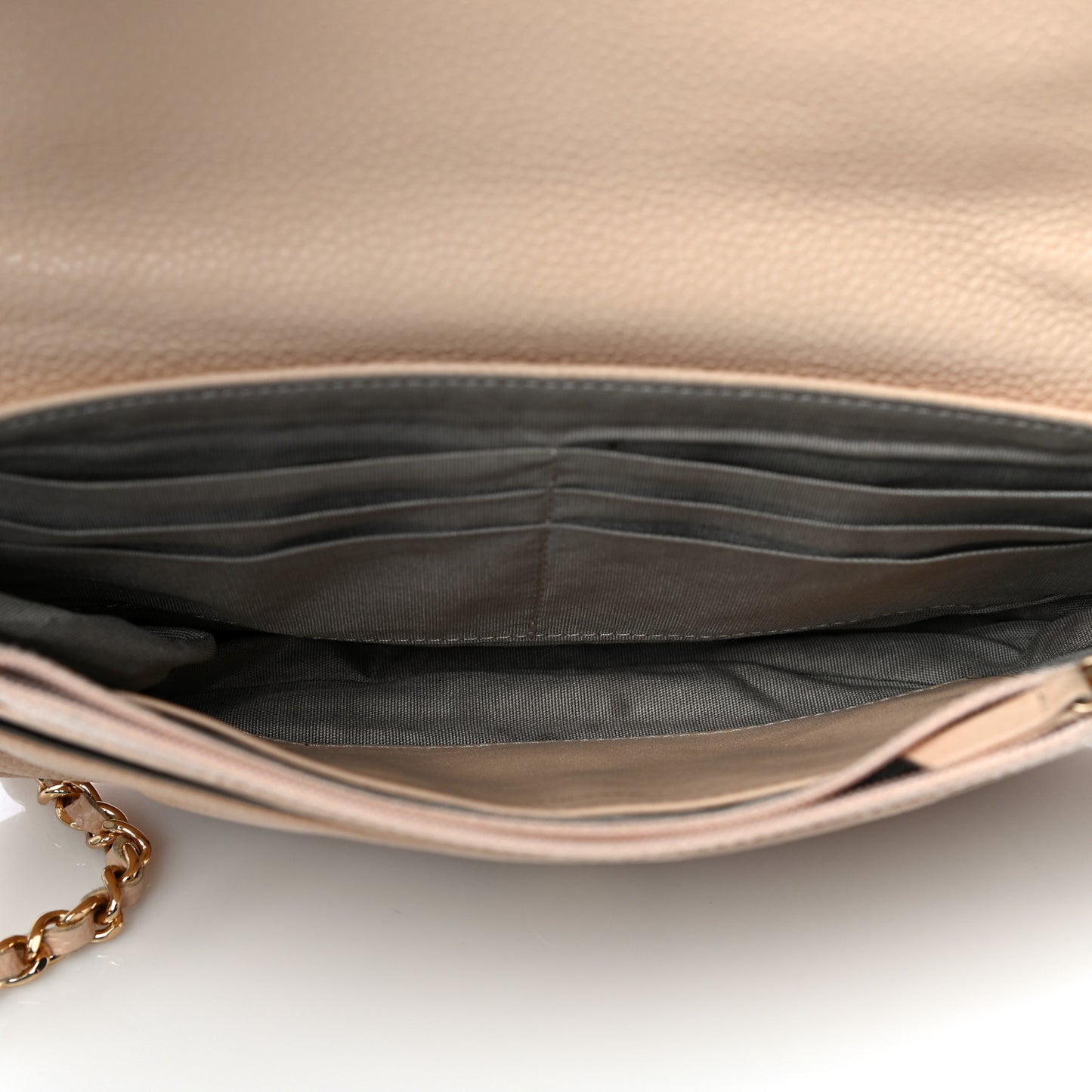 Caviar Half Moon Wallet On Chain WOC Beige