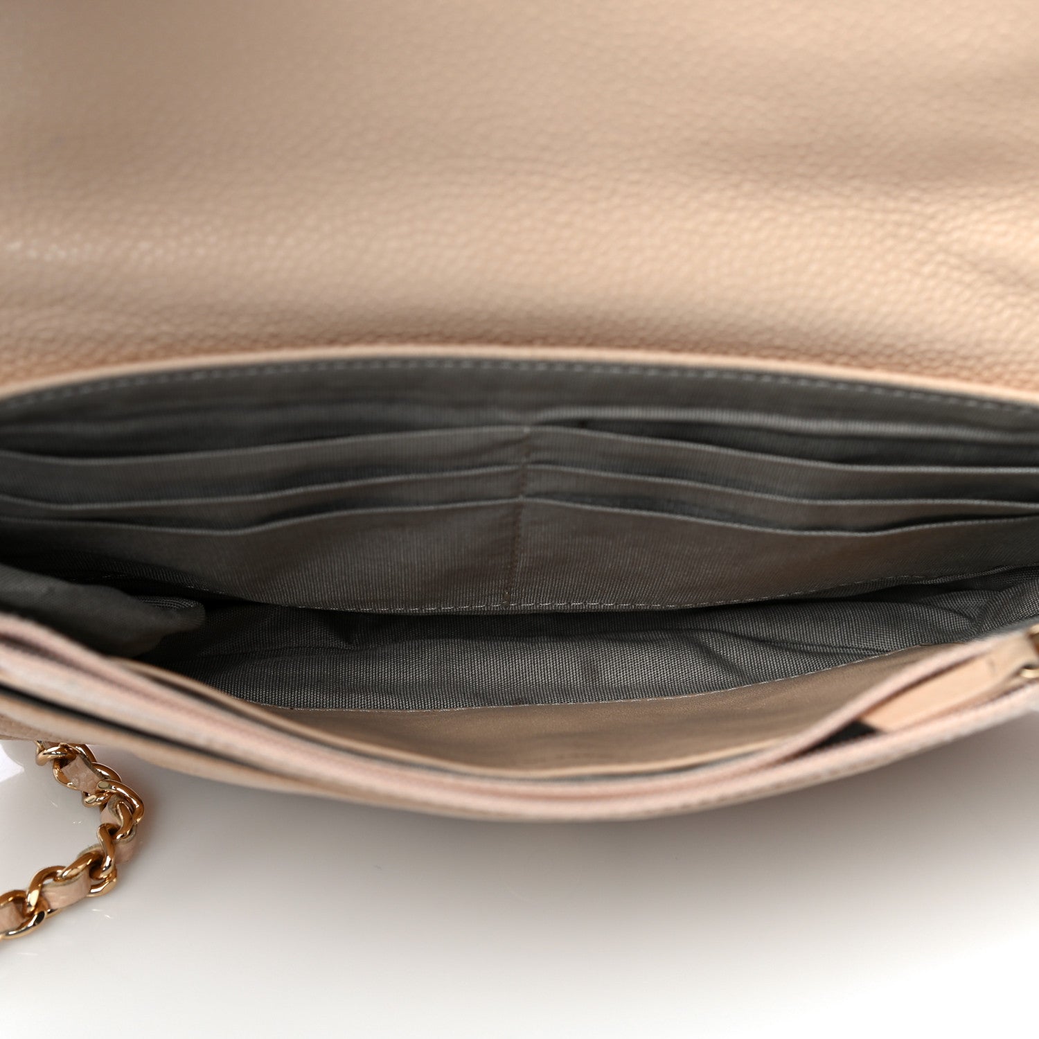 Chanel Caviar Half Moon Wallet On Chain WOC Beige 6 of 15