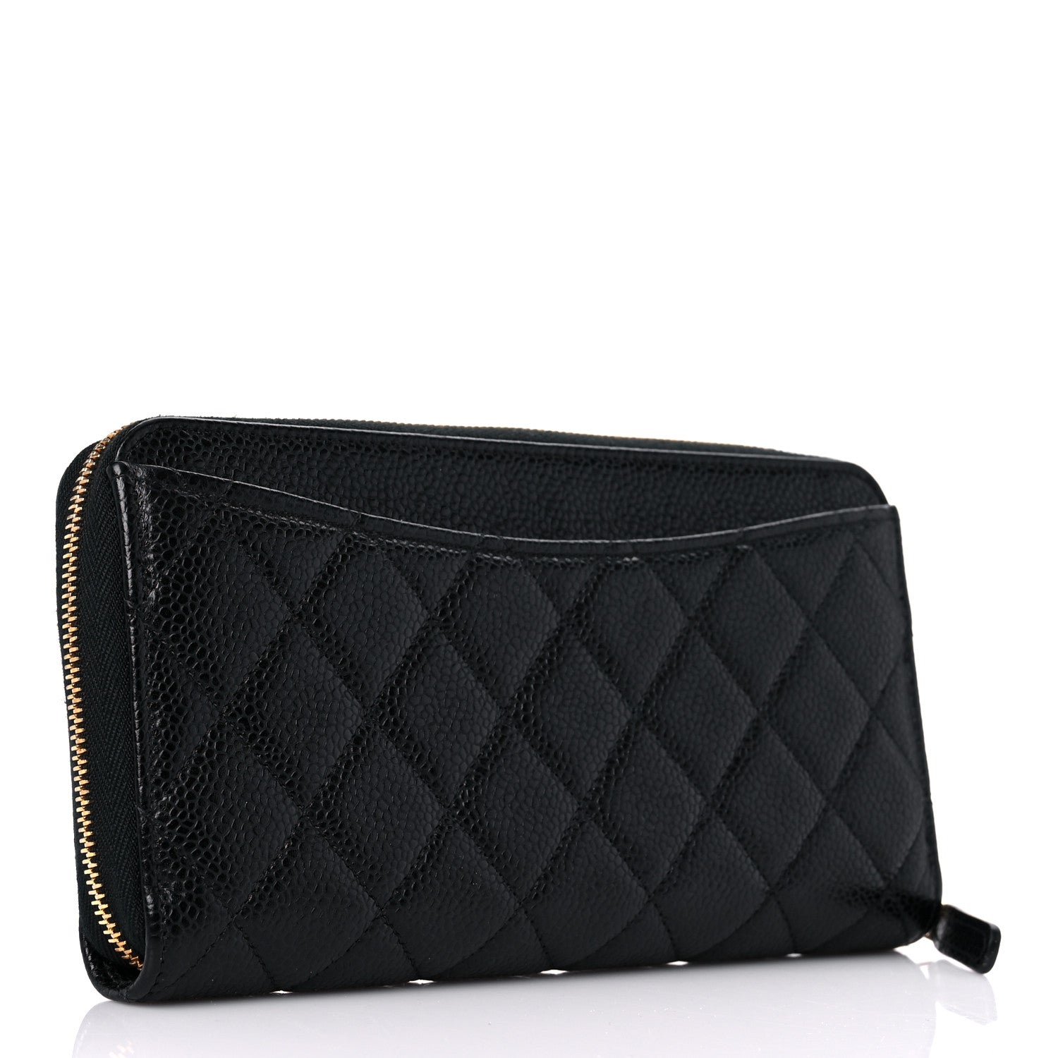 Chanel Caviar Quilted Large Gusset Zip Around Wallet Black 3 of 9
