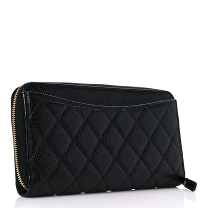 Chanel Caviar Quilted Large Gusset Zip Around Wallet Black 3 of 9