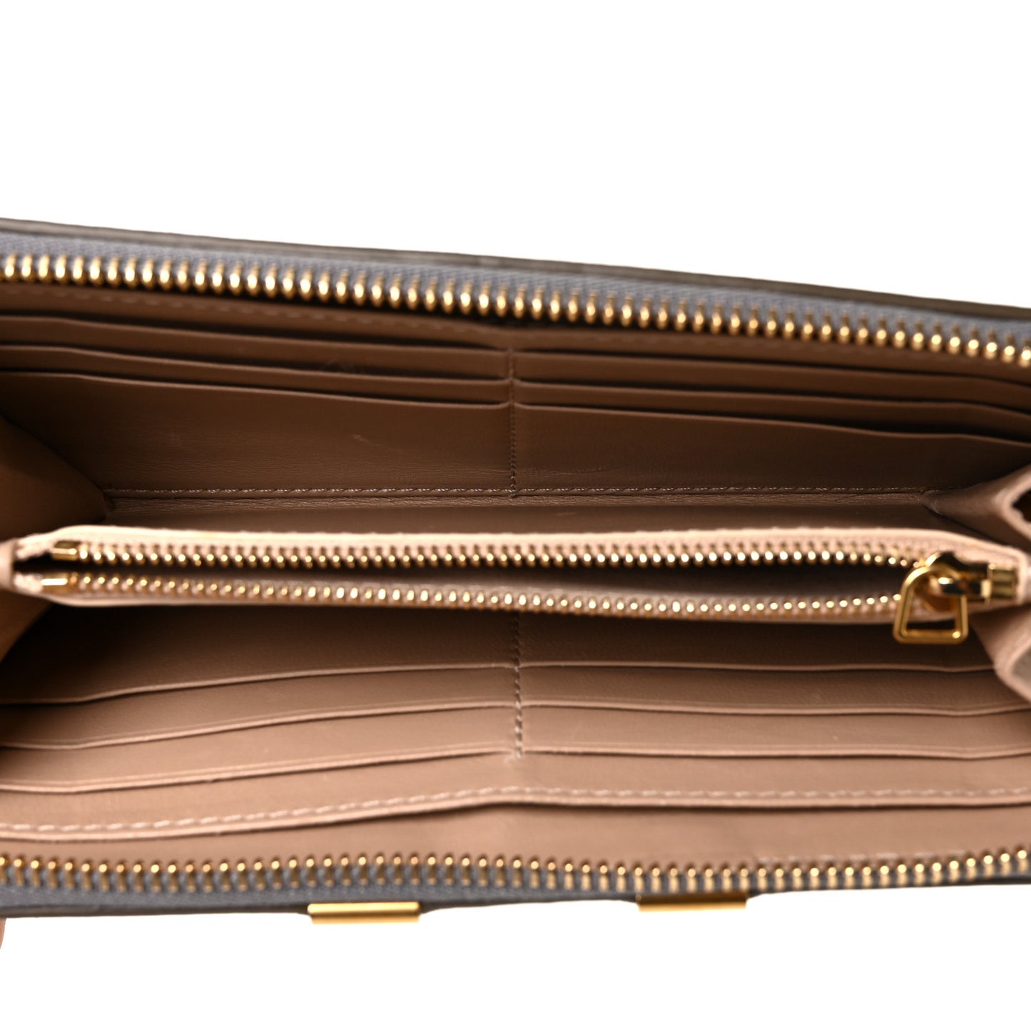 Calfskin Marcie Long Zip Around Wallet Cashmere Grey
