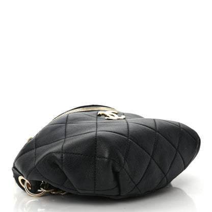Chanel Lambskin Quilted Resin Bi-Color Waist Bag Fanny Pack Black 4 of 9