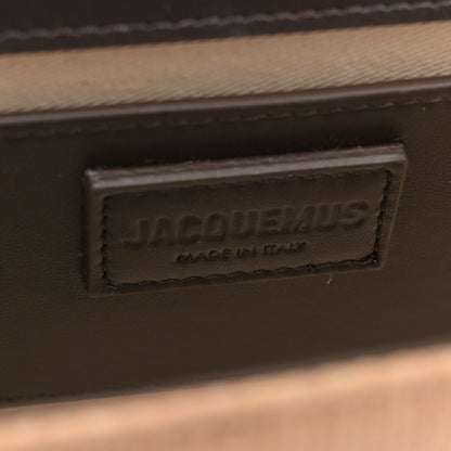 Jacquemus Raffia Smooth Calfskin Le Grand Bambino Natural Dark Brown 6 of 9