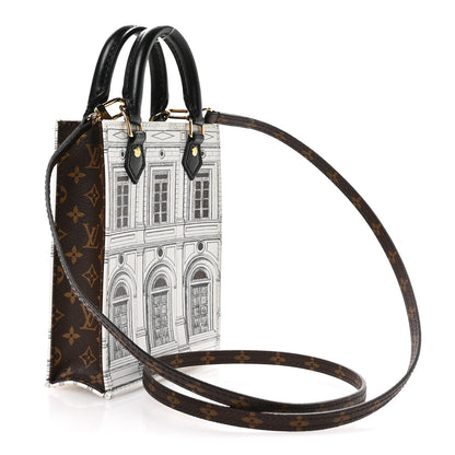 Louis Vuitton X FORNASETTI Calfskin Architettura Petit Sac Plat Black White 3 of 9