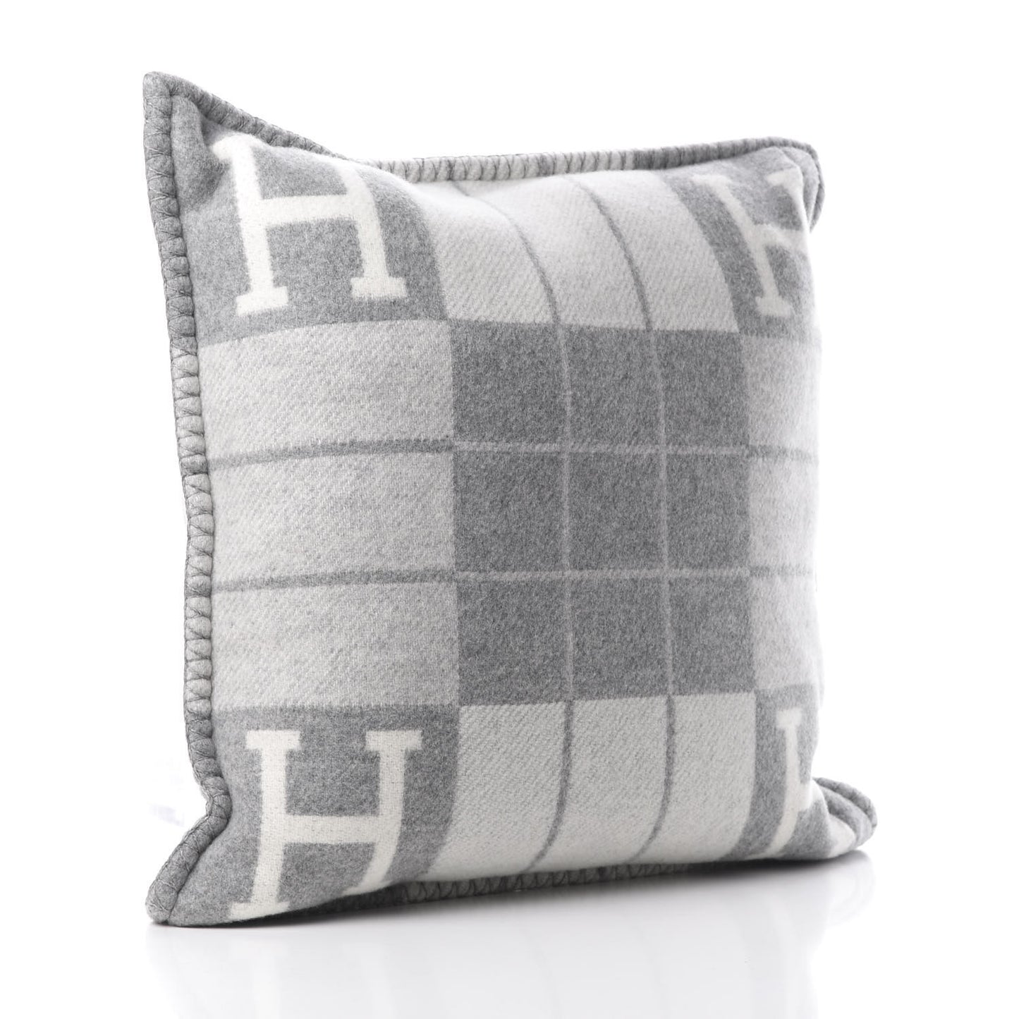 Wool Cashmere Avalon III Pillow PM Ecru Gris Clair