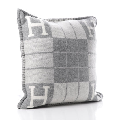 Hermes Wool Cashmere Avalon III Pillow PM Ecru Gris Clair 3 of 4