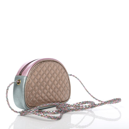 Gucci Laminated Nappa Trapuntata Mini Zumi Dome Shoulder Bag Rosa Lago Rame 3 of 11