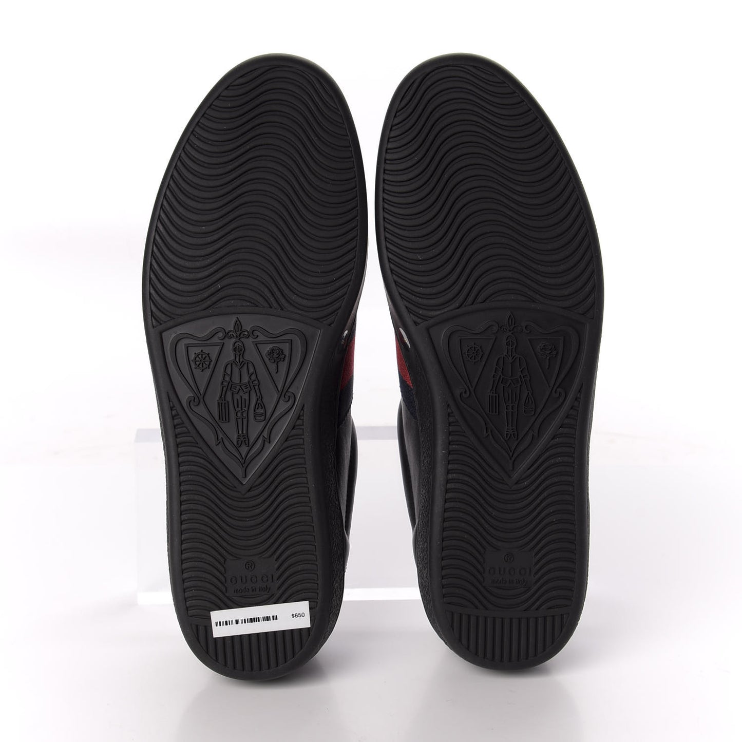 Calfskin Web Bee Embroidered Mens Ace Sneakers 8 Black