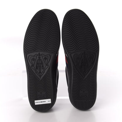Gucci Calfskin Web Bee Embroidered Mens Ace Sneakers 8 Black 5 of 10