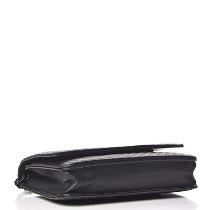 Chanel Lambskin Chevron Quilted Wallet On Chain WOC So Black 4 of 11