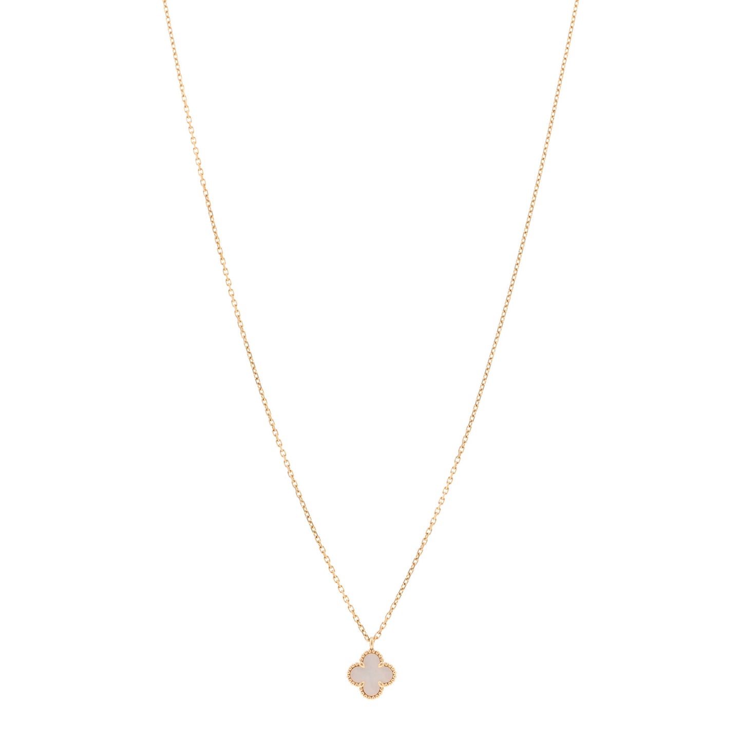 18K Yellow Gold Mother of Pearl Sweet Alhambra Pendant Necklace