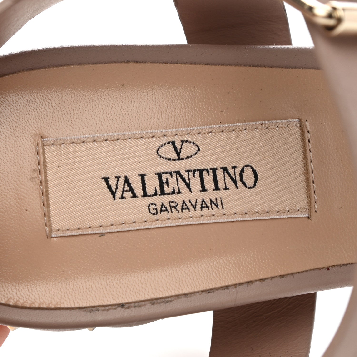 Valentino Garavani Calfskin Rockstud Spike Ankle Strap Sandals 39 Poudre 7 of 8