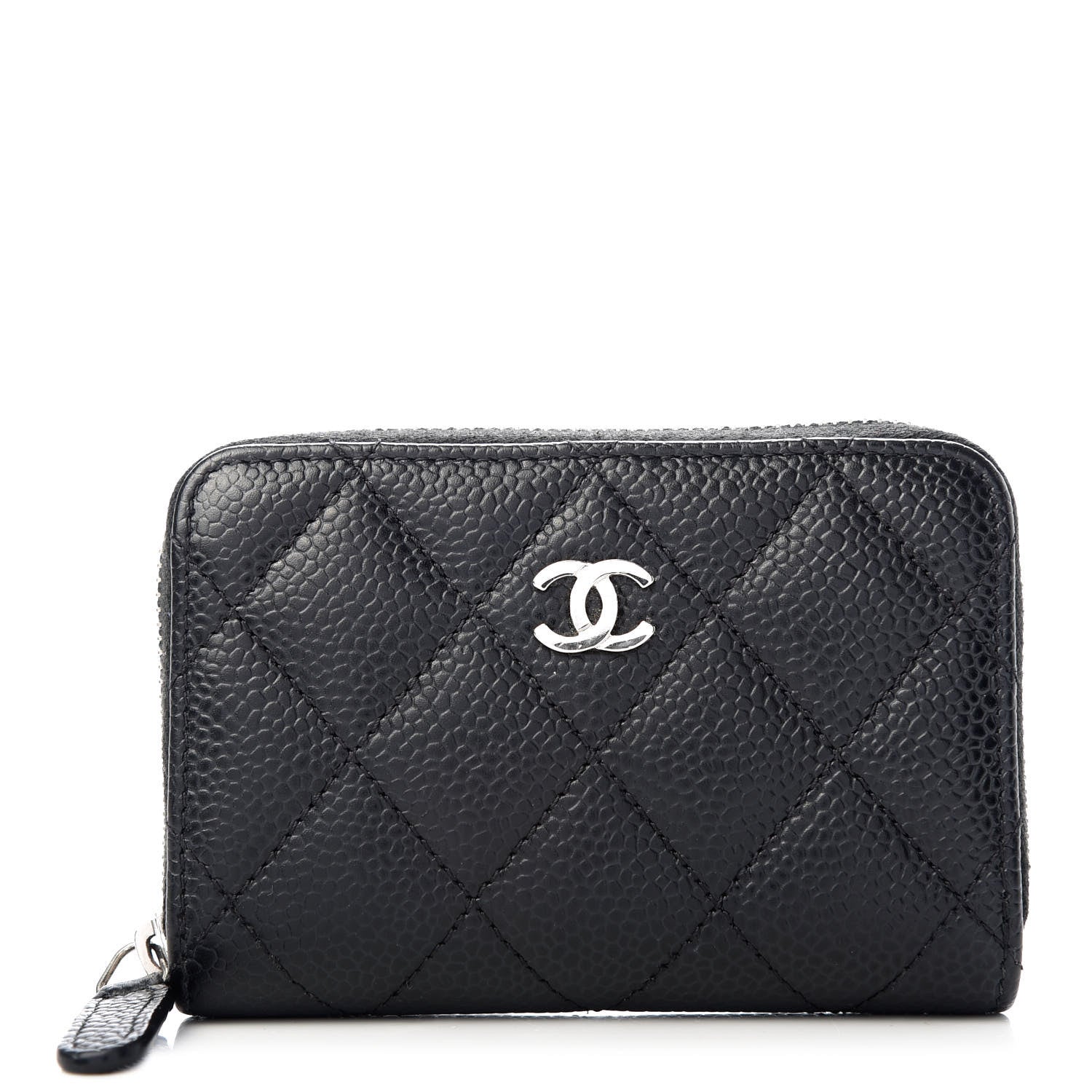 Chanel Caviar Quilted Zip Coin Purse Black 1 of 8