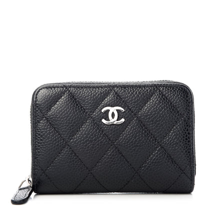 Chanel Caviar Quilted Zip Coin Purse Black 1 of 8