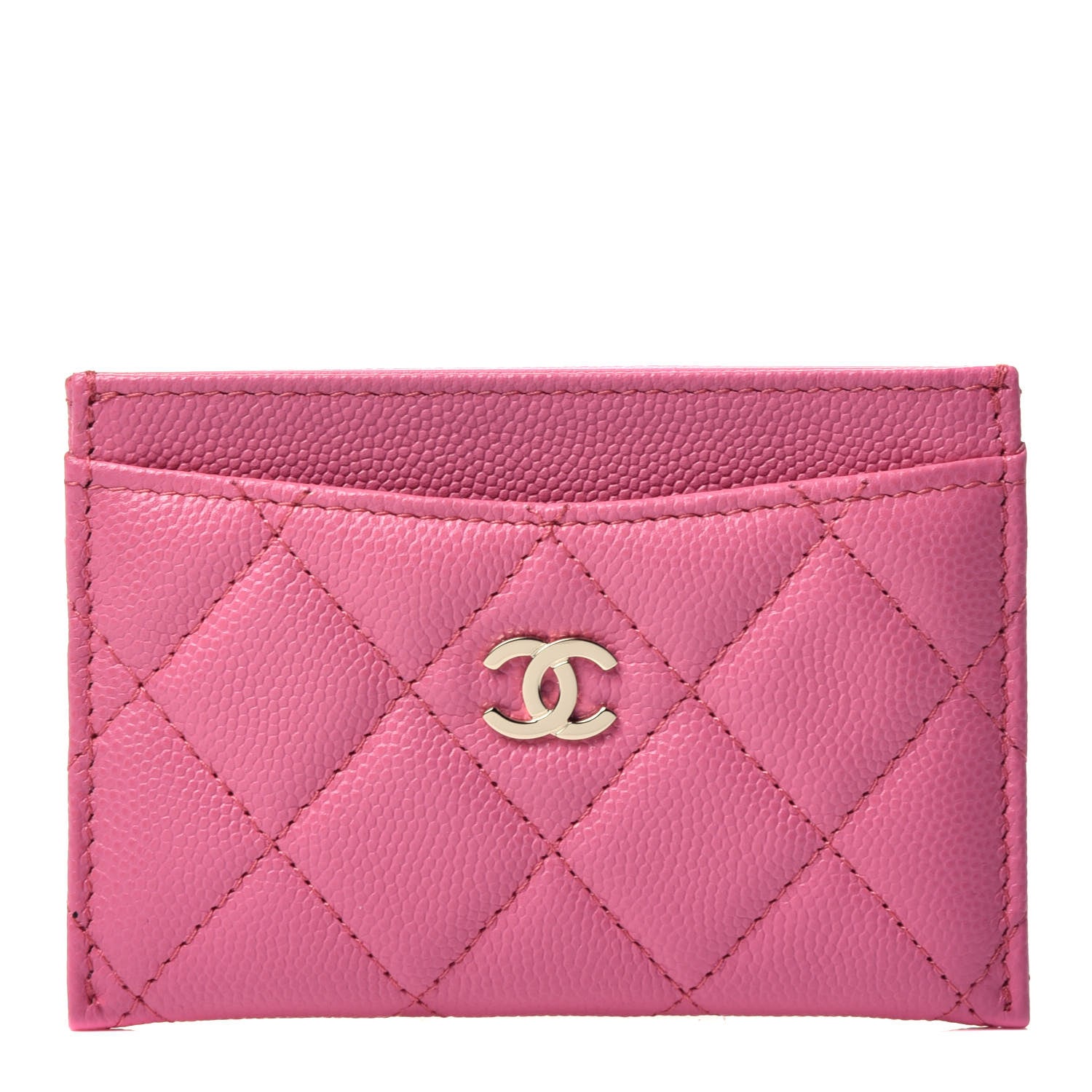 Chanel Caviar Quilted Card Holder Pink 1 of 9