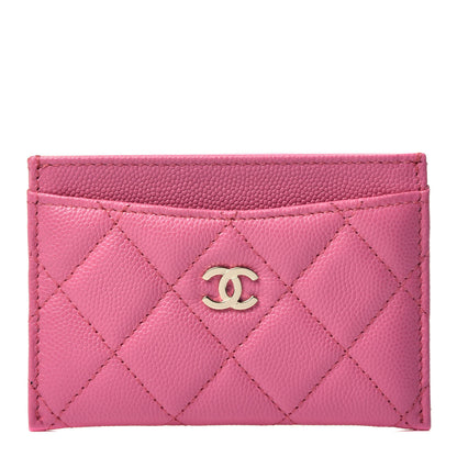 Chanel Caviar Quilted Card Holder Pink 1 of 9