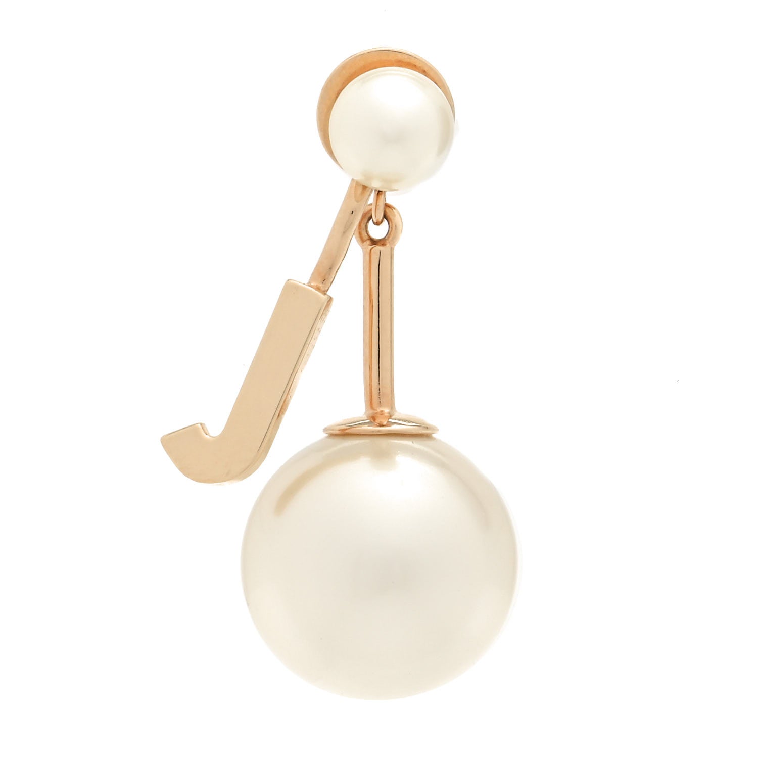 Christian Dior Pearl My ABCDior J Tribale Earring Gold 1 of 4