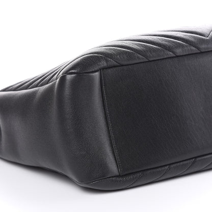 Saint Laurent Sheepskin Matelasse Chevron Large Monogram Shopping Bag Black 6 of 10