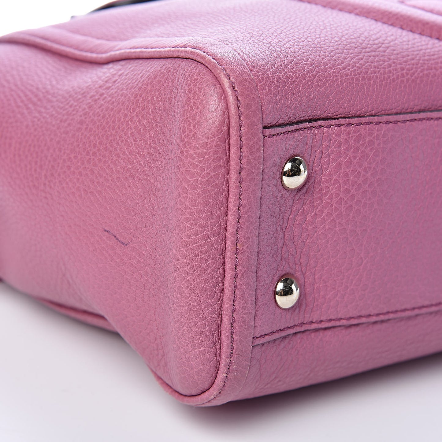 Pebbled Calfskin Small Soho Top Handle Bag Fresia Rose