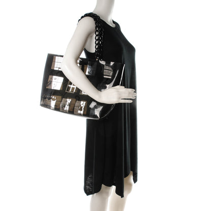 Chanel Vinyl Coco Window Tote Black 2 of 8