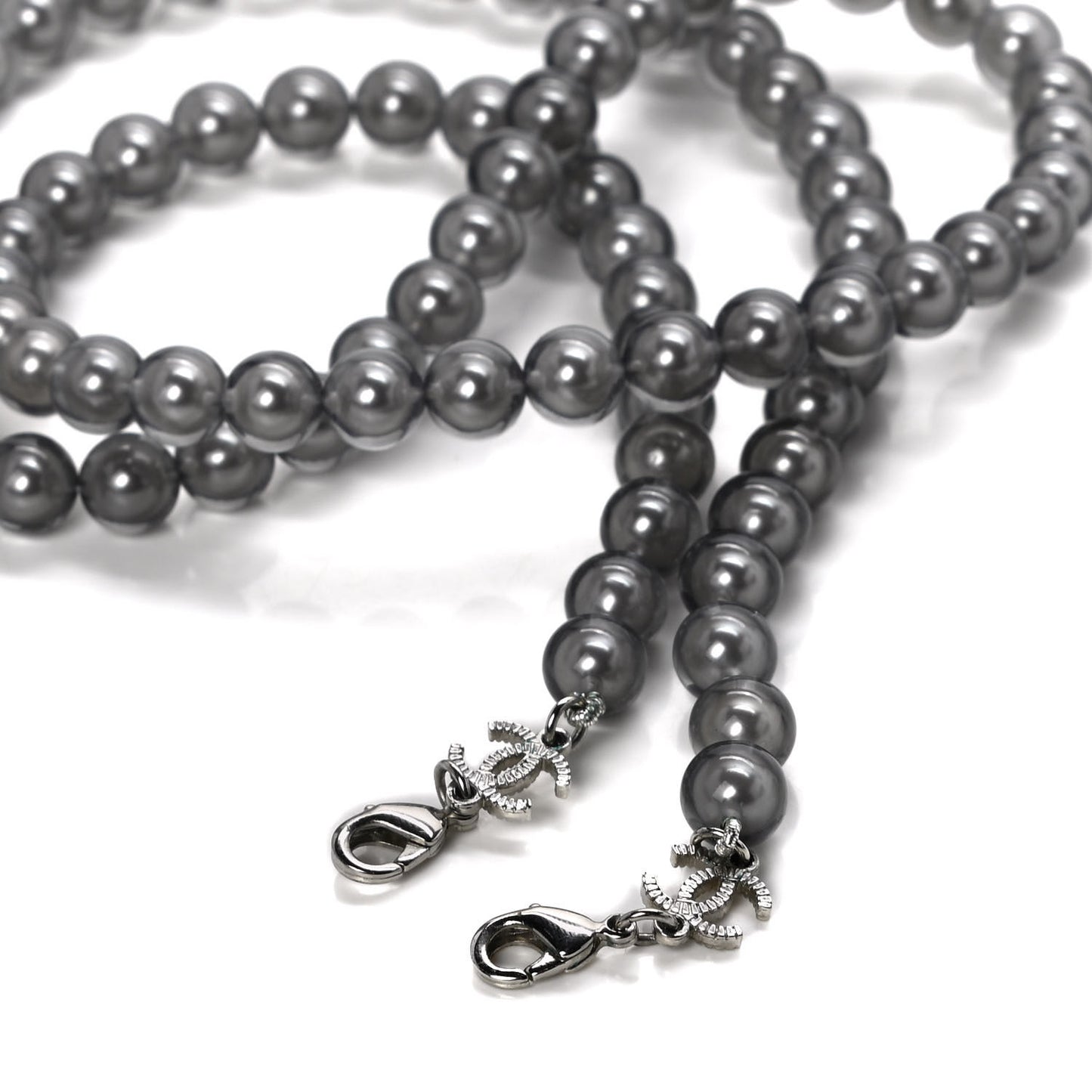 Oval Removable Pearl Chain Sunglasses 5424 Silver