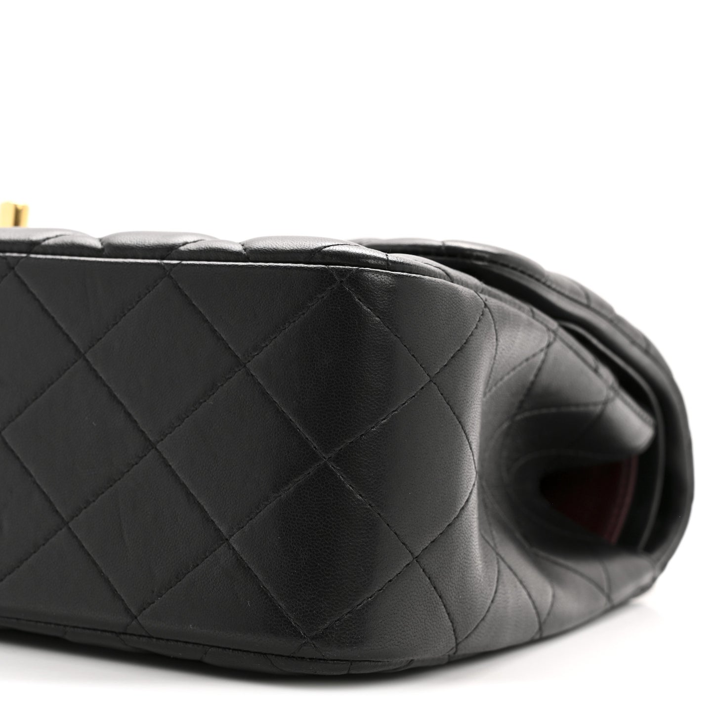 Lambskin Quilted Jumbo Double Flap Black
