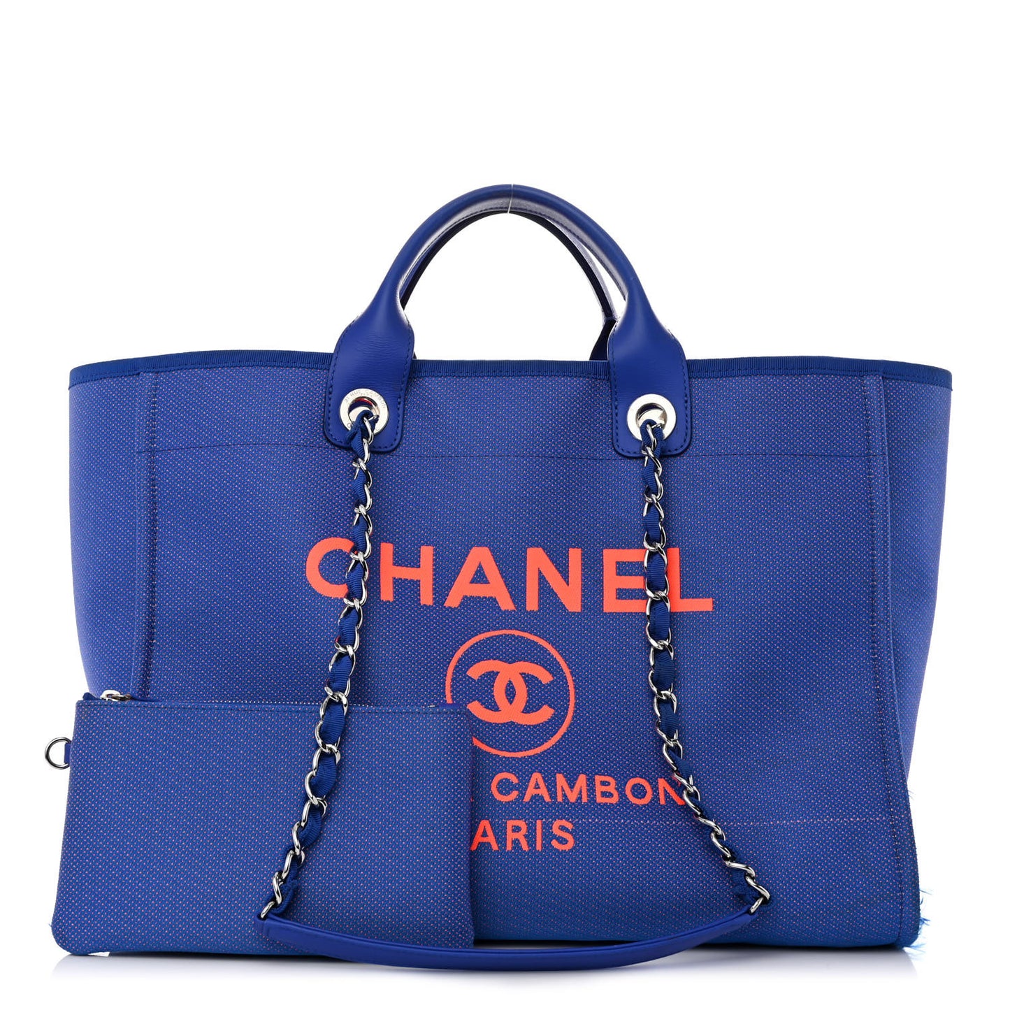 Mixed Fibers Medium Deauville Tote Blue Orange