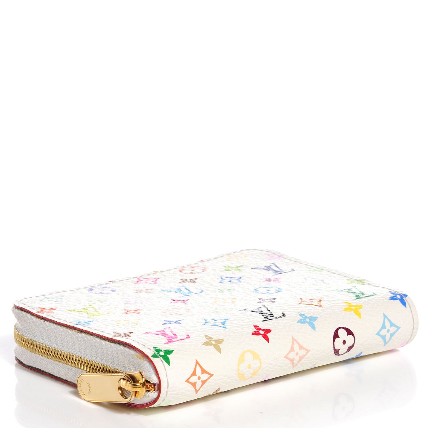 Monogram Multicolor Zippy Coin Purse Wallet White Litchi