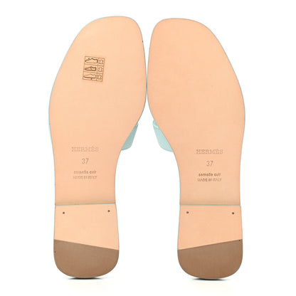 Hermes Epsom Oran Sandals 37 Vert Embrun 5 of 9