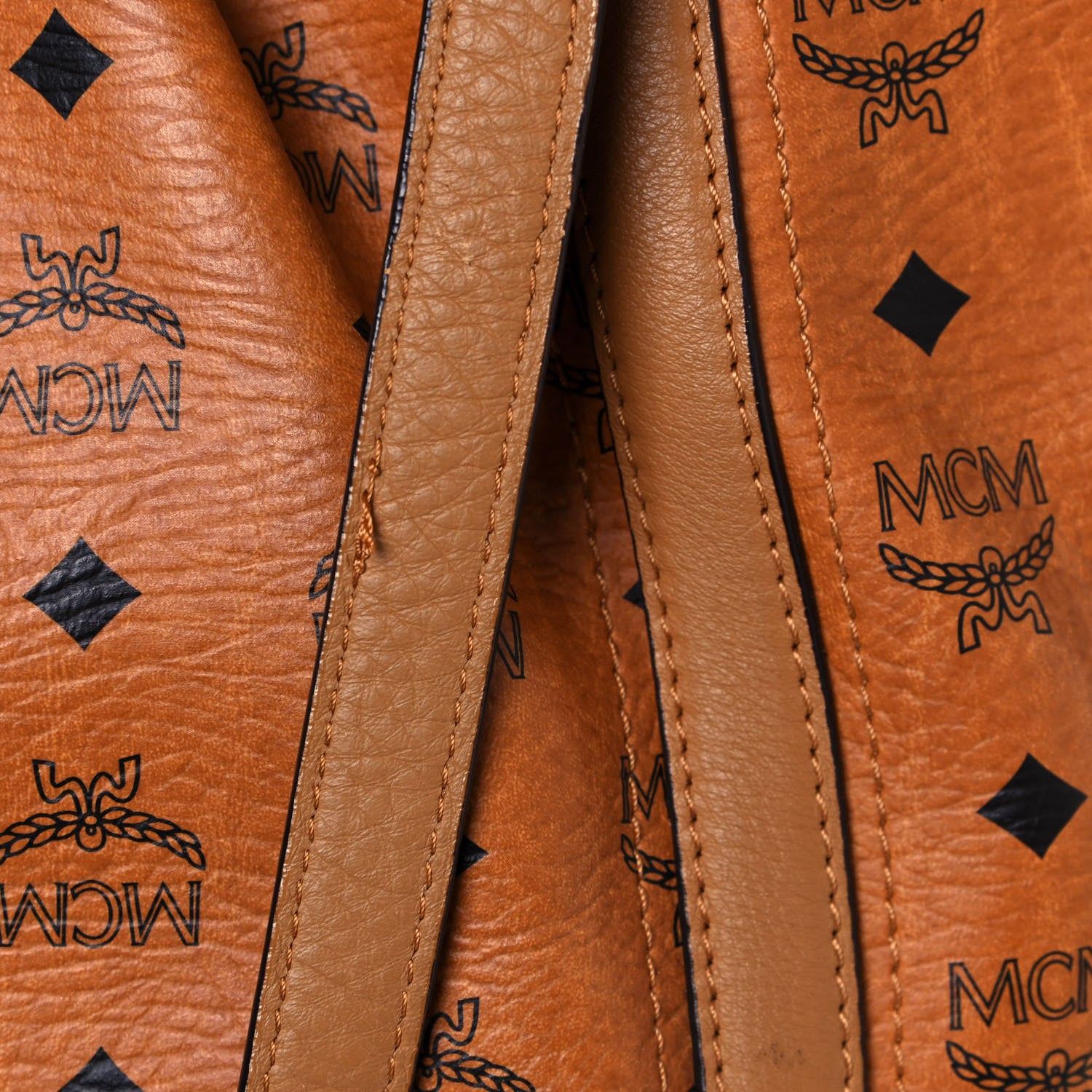 MCM Visetos Medium Essentials Shopper Tote Cognac 20 of 20