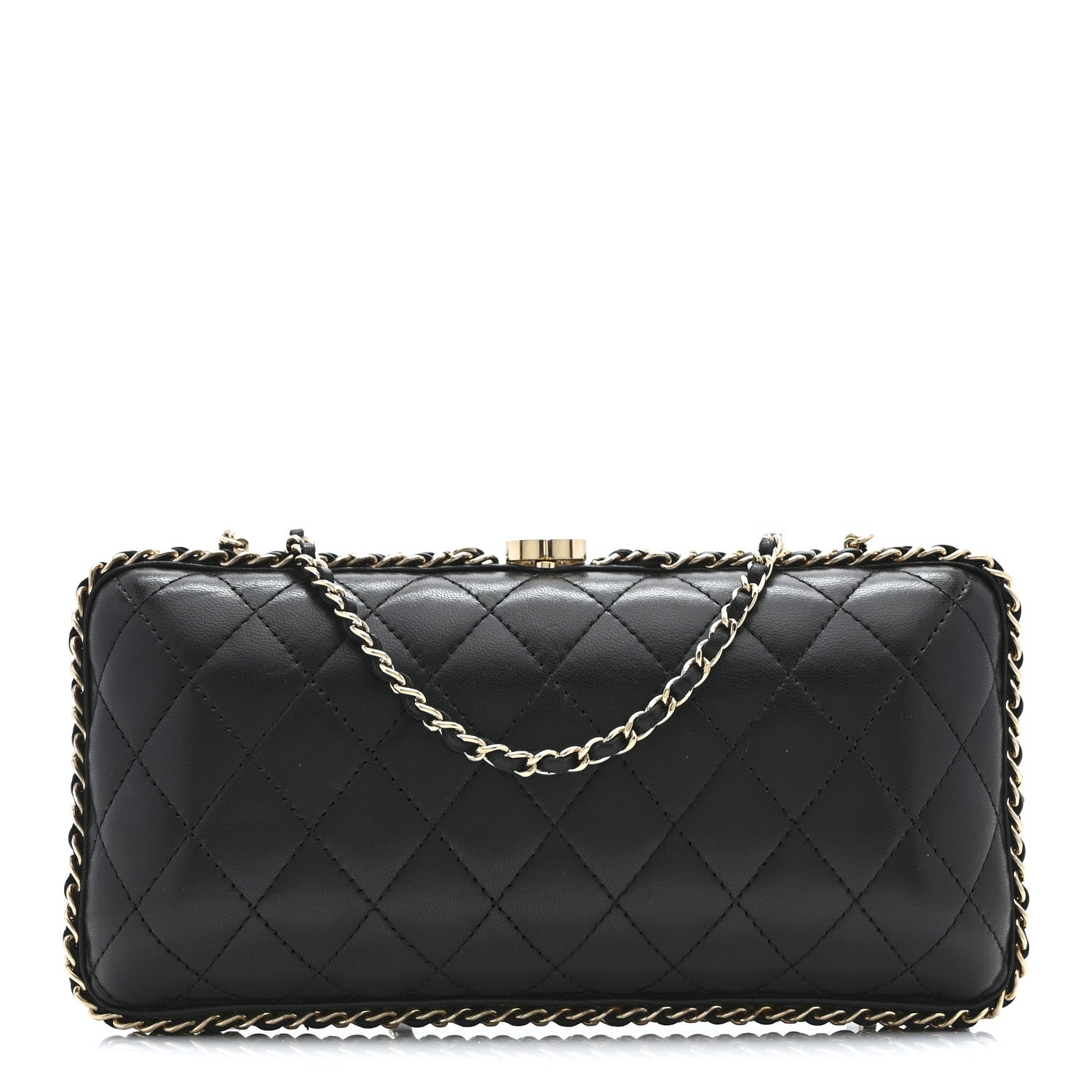 Chanel Lambskin Quilted Chain Around Clutch Black 1 of 10