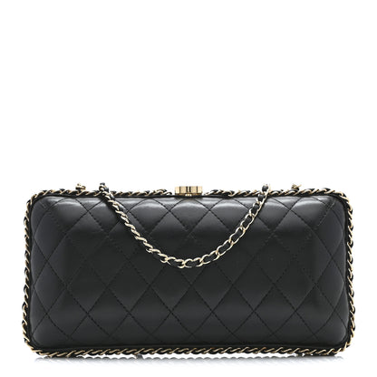 Chanel Lambskin Quilted Chain Around Clutch Black 1 of 10