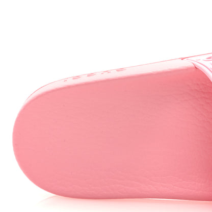 Gucci Rubber GG Monogram Perforated Womens Slide Sandals 38 Rose Box 7 of 7
