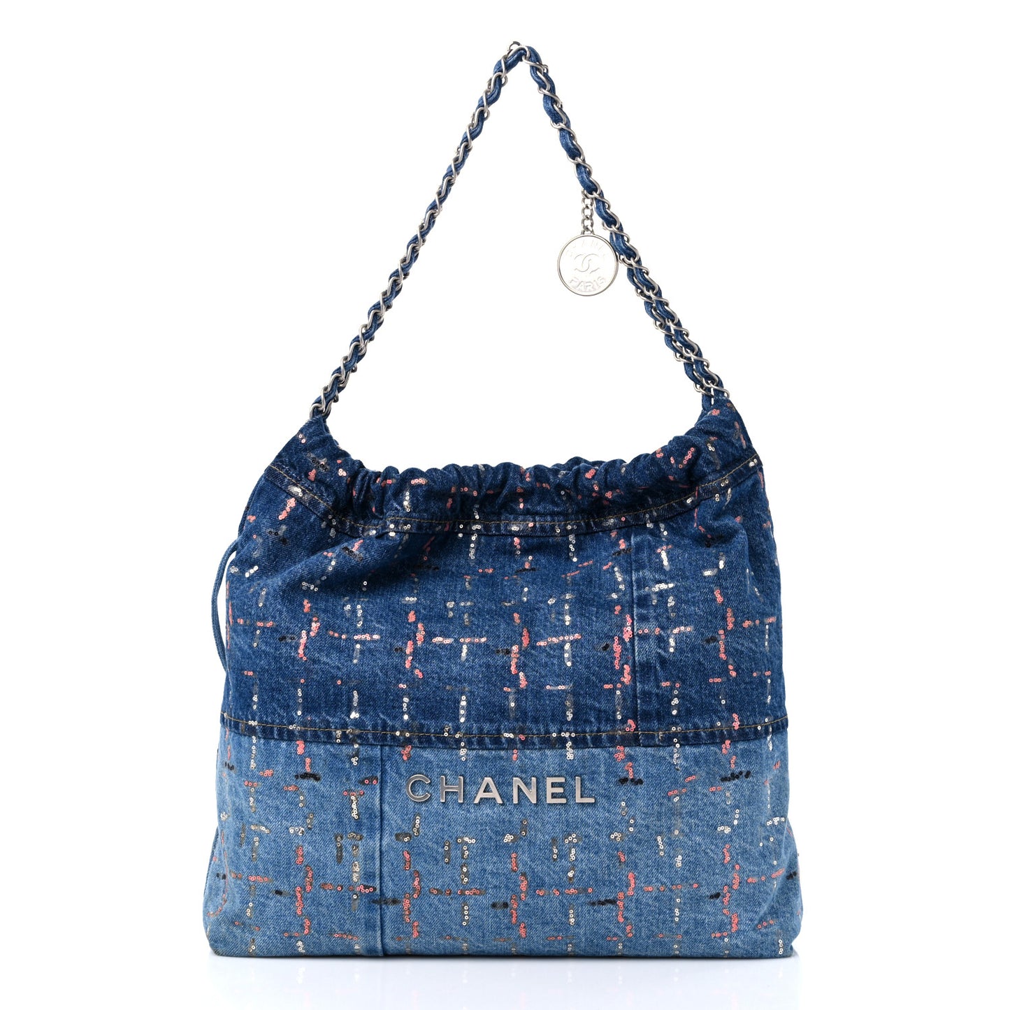 Denim Sequin Chanel 22 Blue