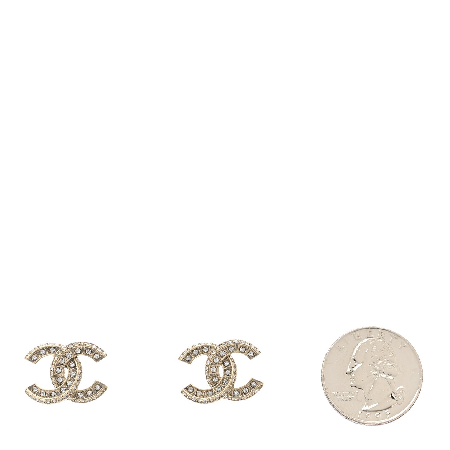 Crystal Timeless CC Earrings Light Gold