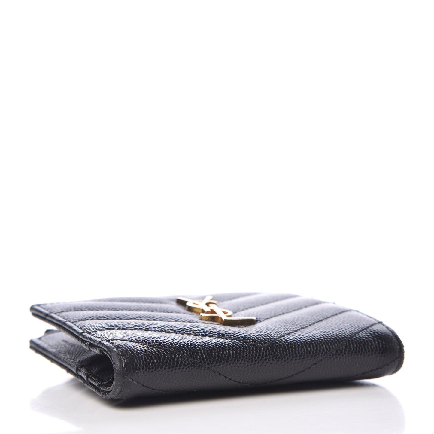 Grain De Poudre Matelasse Chevron Monogram Zipped Card Case Black