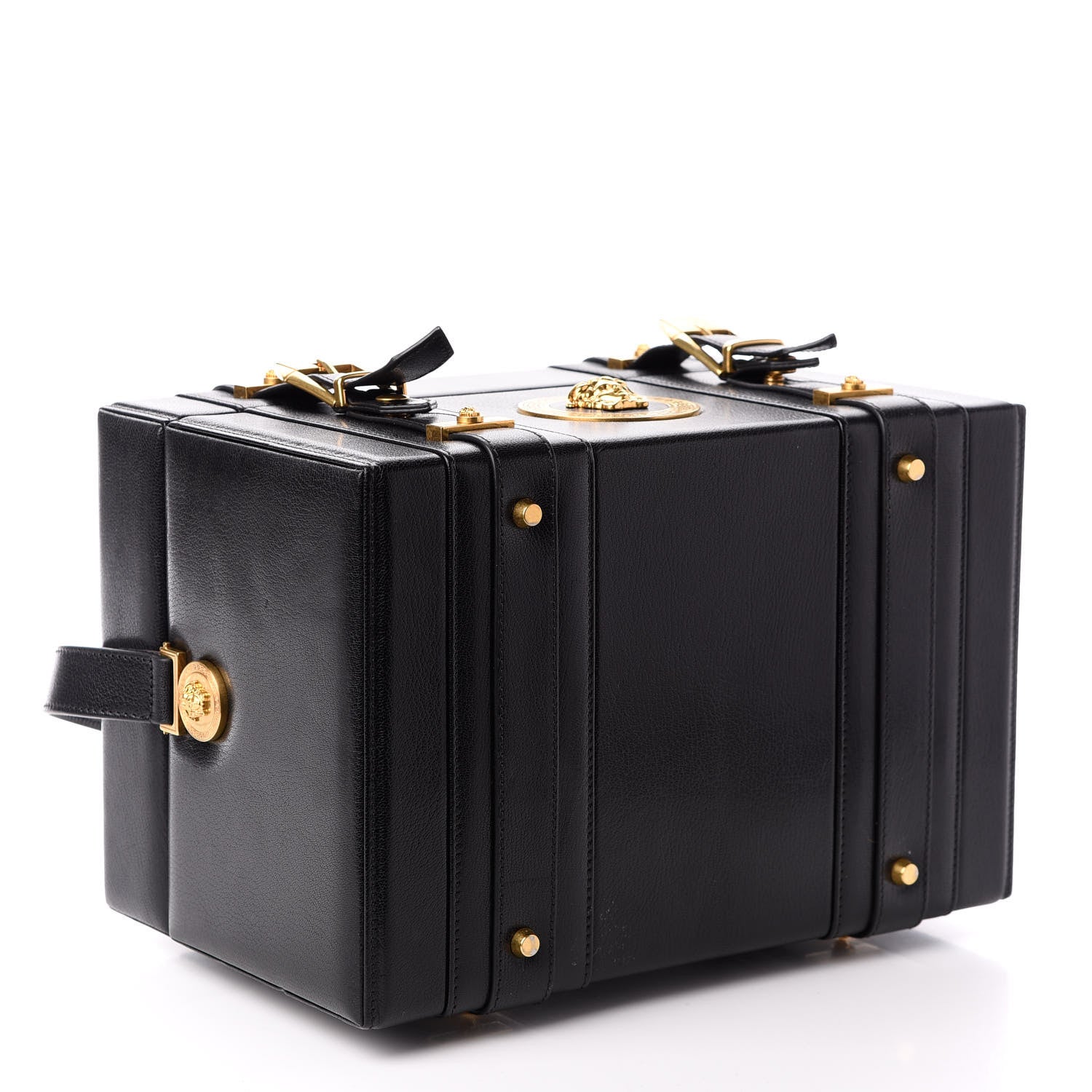 Versace Calfskin Medusa Vanity Train Case Black 4 of 8