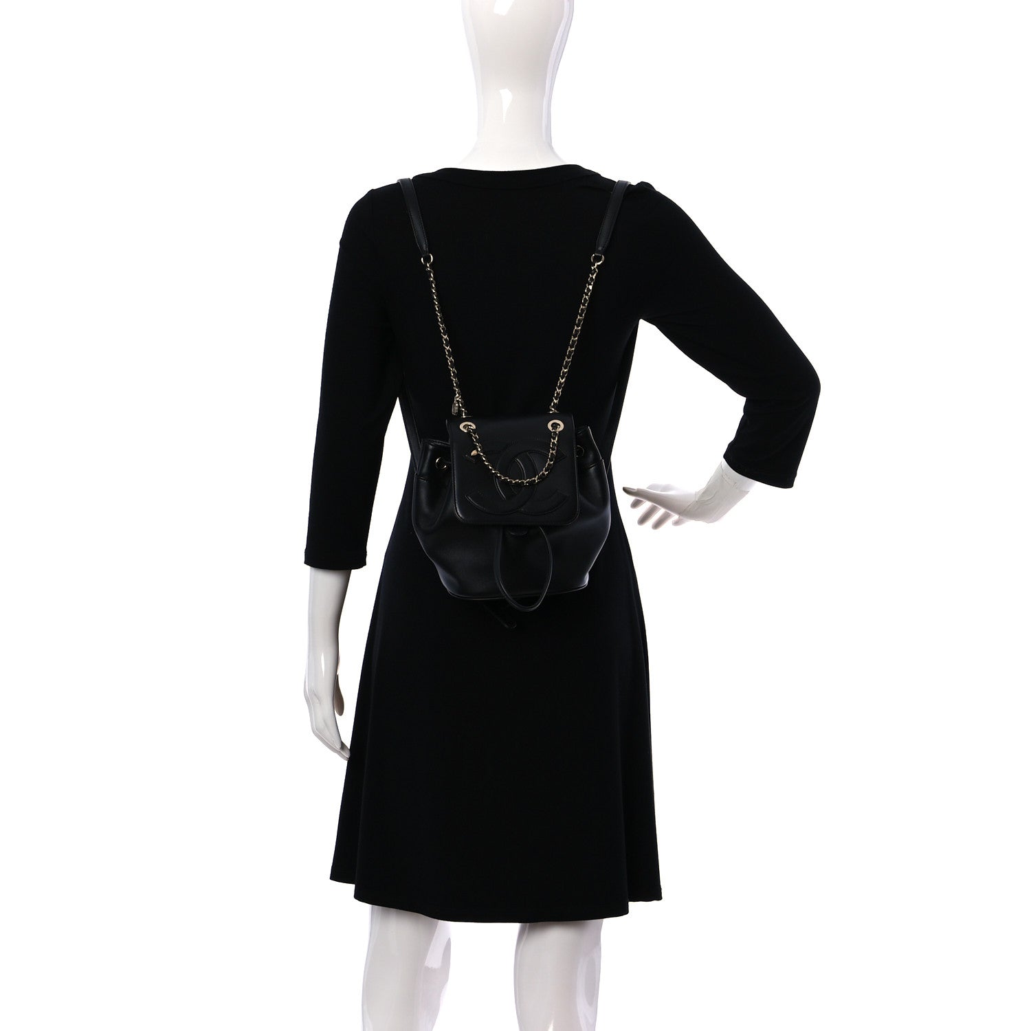 Chanel Lambskin CC Mania Backpack Black 2 of 9