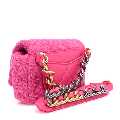 Chanel Tweed Quilted Chanel 19 Waist Bag Pink 3 of 10