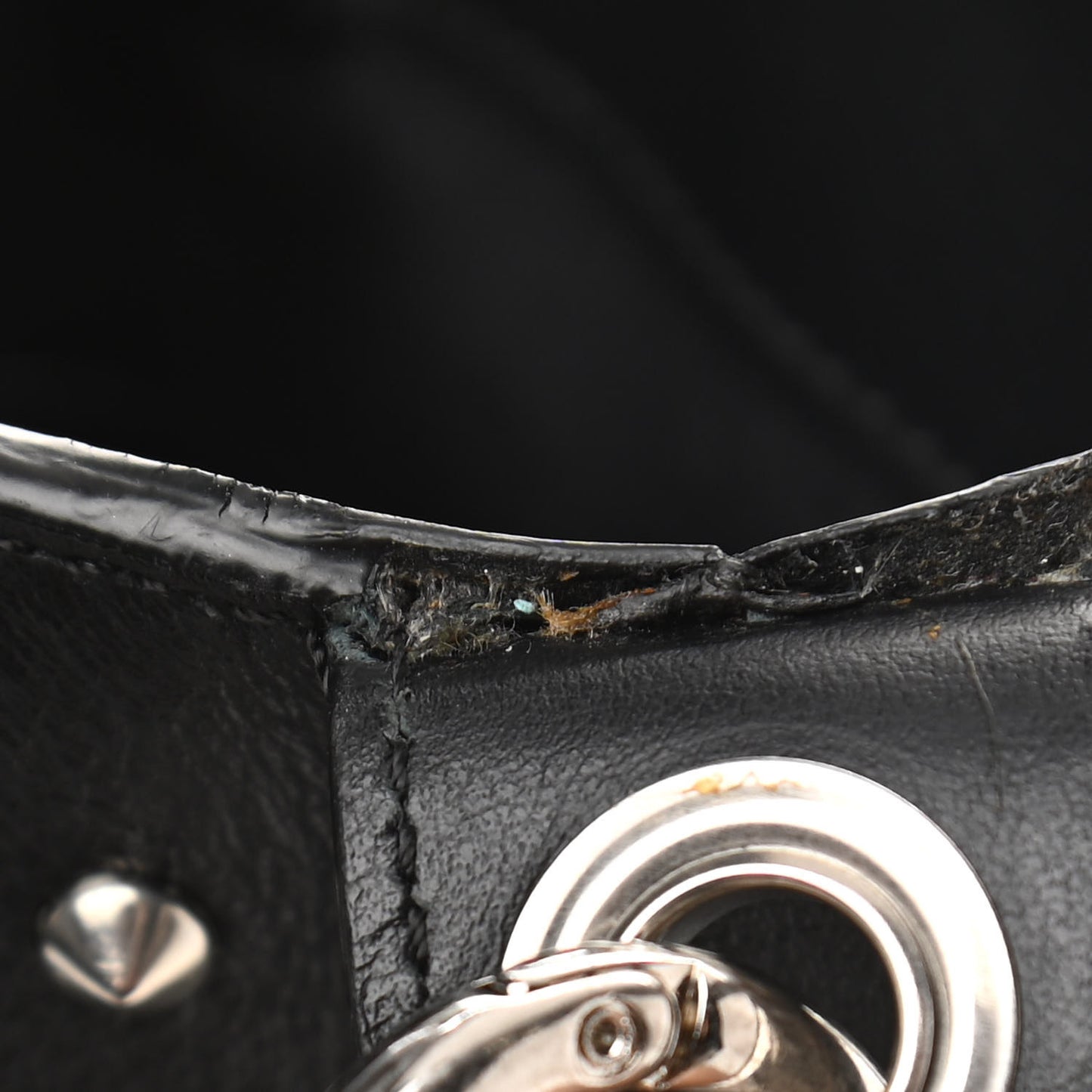 Calfskin Studded Crossbody Bag Black