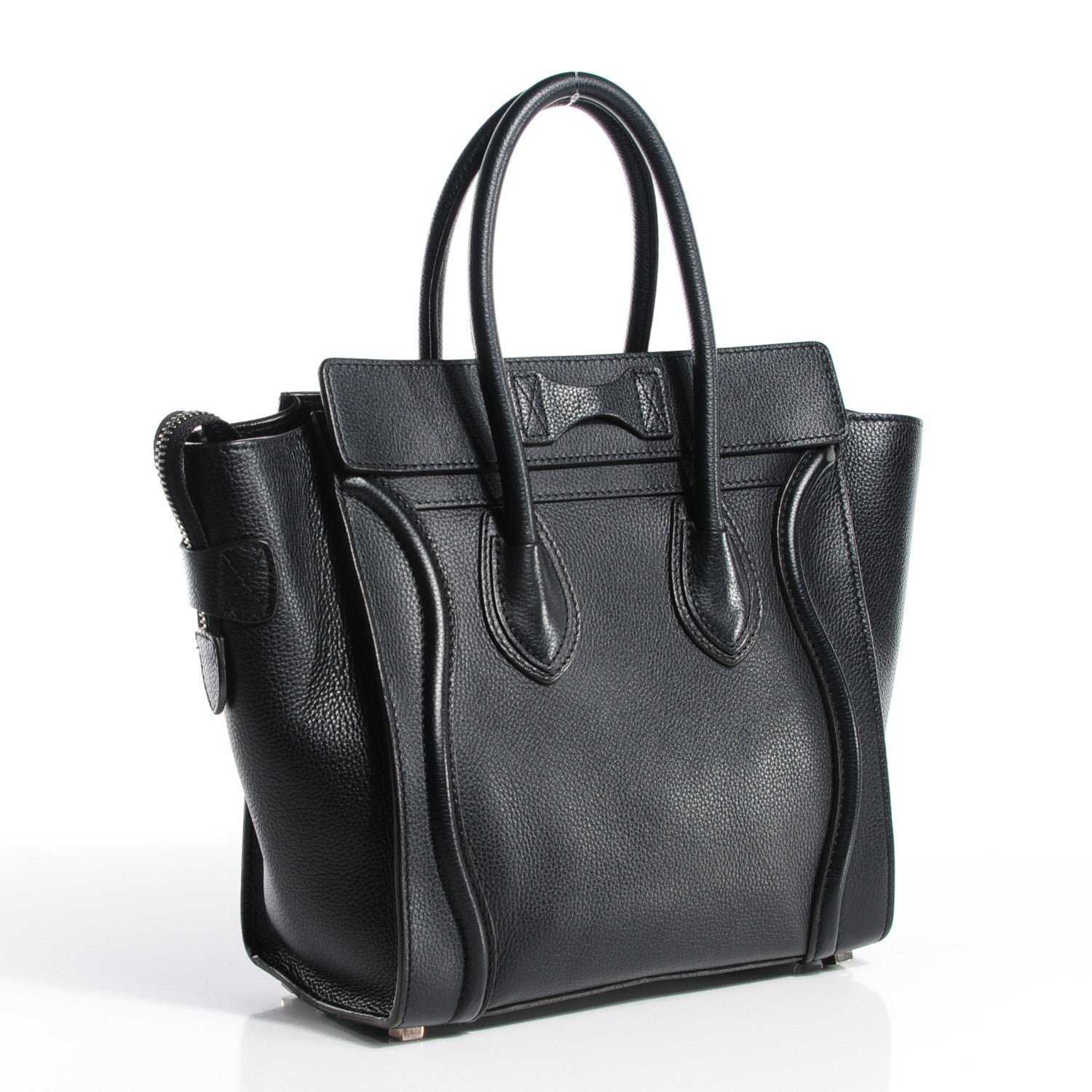 Celine Drummed Calfskin Micro Luggage Black 3 of 8