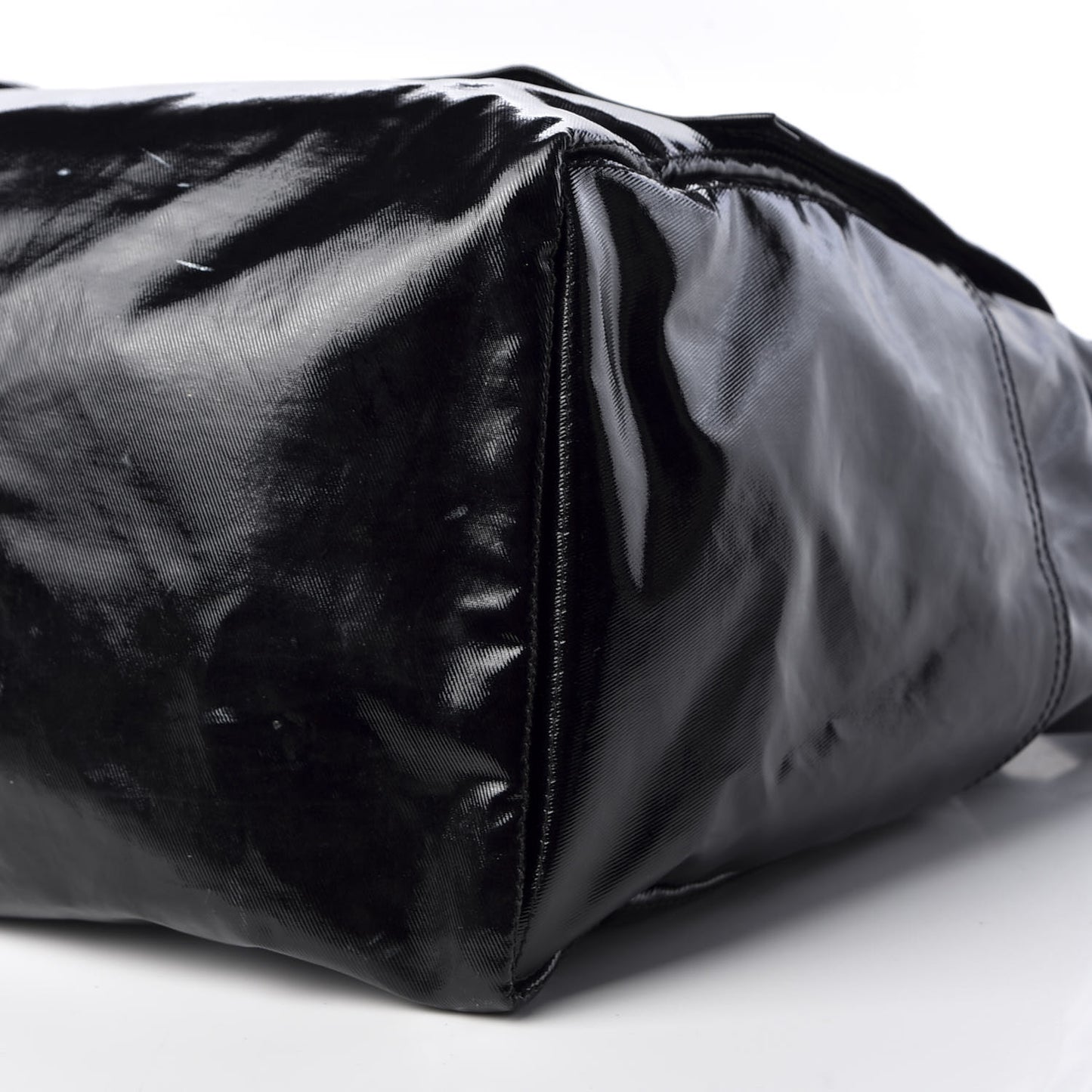 Shiny Canvas VLTN Large Messenger Bag Black