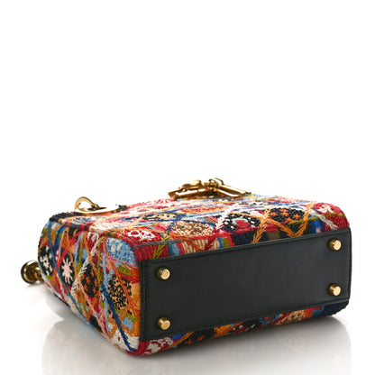 Christian Dior Embroidered Patchwork Peace And Love Mini Lady Dior Multicolor 4 of 8