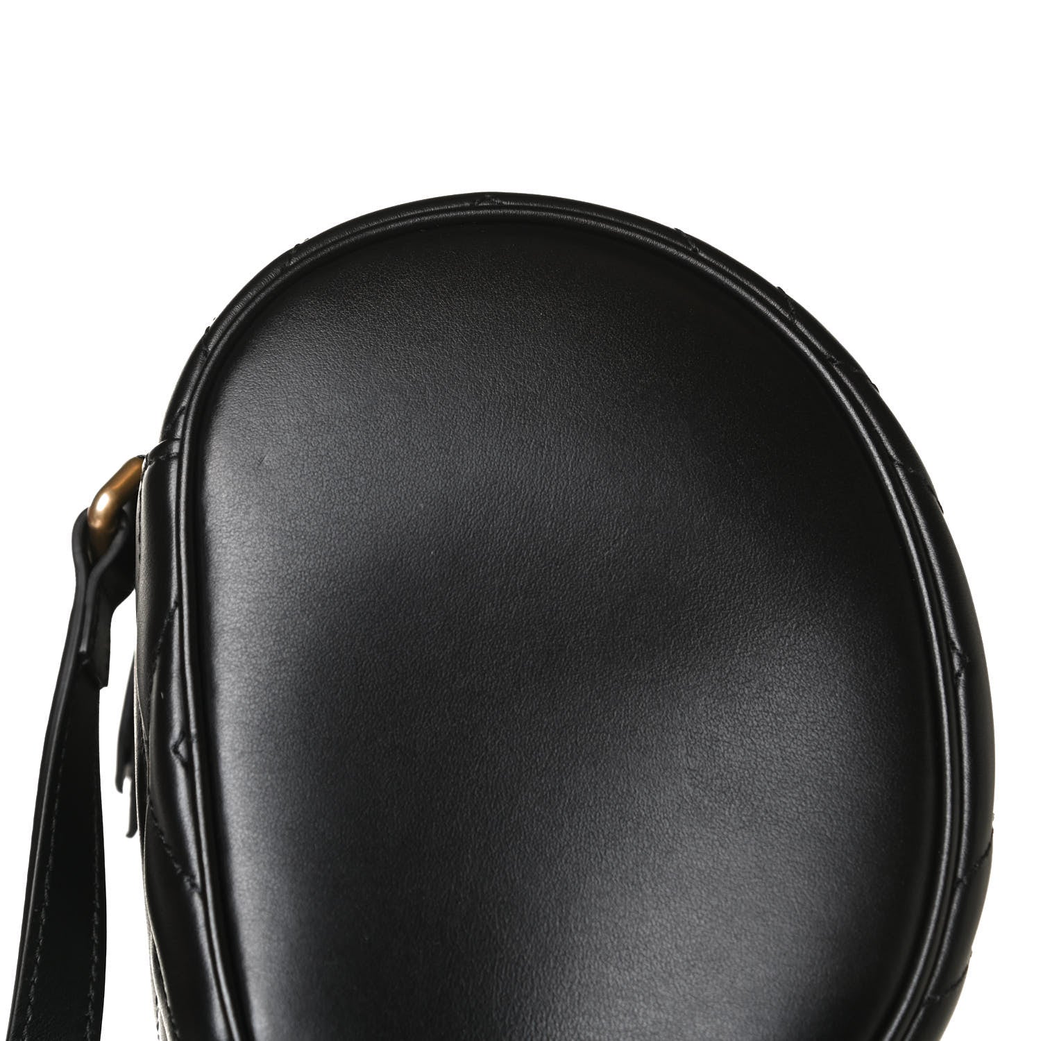 Gucci Calfskin Matelasse Mini GG Marmont Round Backpack Black 11 of 12
